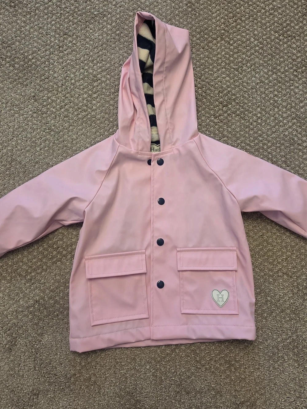 Hatley Light Pink Hooded Kids Raincoat